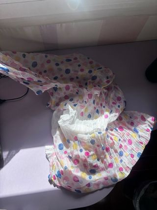 Fular topos blanco y multicolor