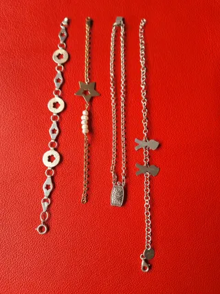 Lote 3 ,4 pulseras plata 925