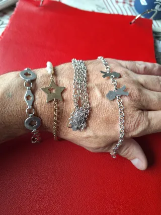 Lote 3 ,4 pulseras plata 925