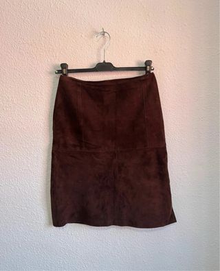 Falda de ante marrón