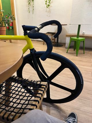 Bici Fixie Amarilla Piñón Fijo Talla L
