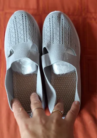 Zapatos Tenis Bambas Diseño Gris Talla 40