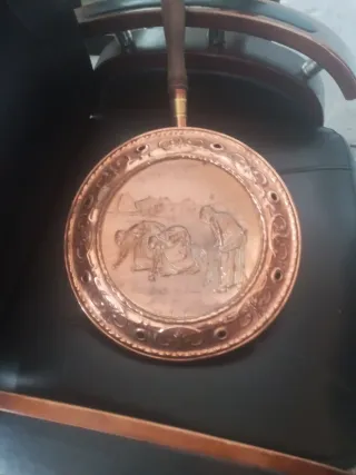 Plancha de cobre antigua artesanal
