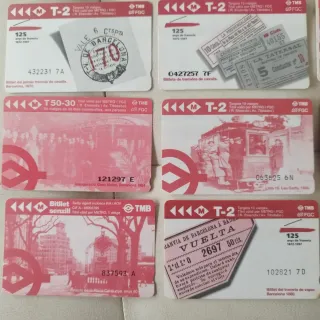 12 Tarjetas TMB Barcelona T2