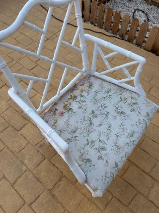 Sillón blanco estilo chippendale