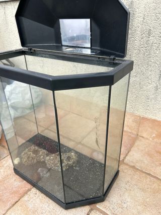 Acuario Pecera Hexagonal Negra