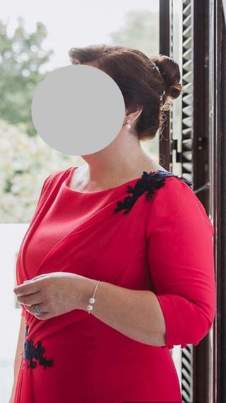 Vestido fiesta madrina boda fresa