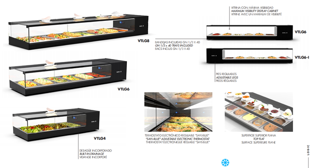Vitrina Refrigerada Tapas Cuadrada VTLG4  VTLG6