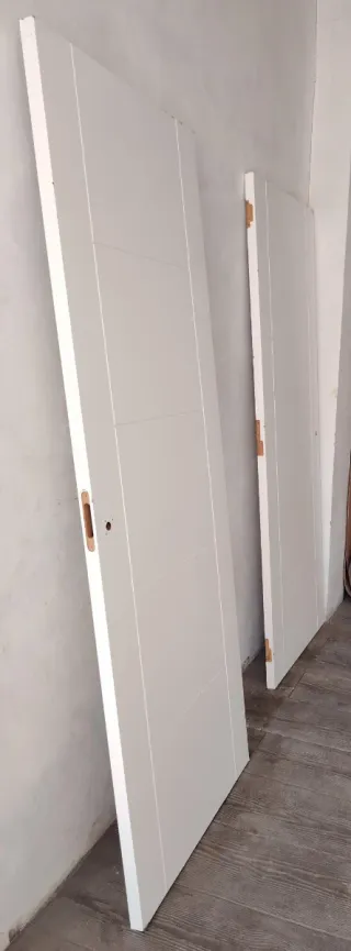 2 Puertas Macizas Pino Lacadas Blanco