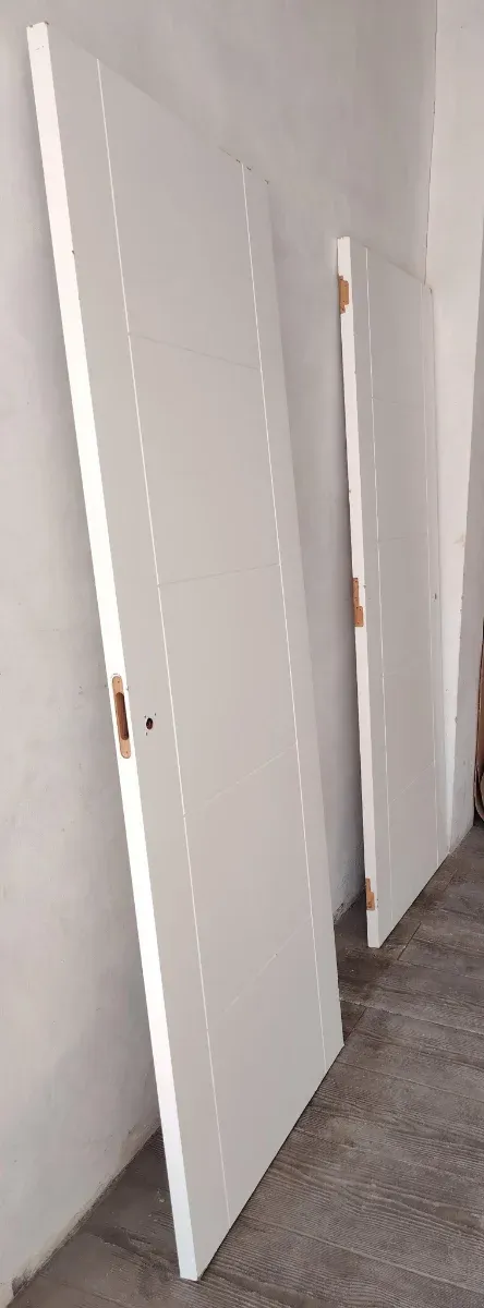 2 Puertas Macizas Pino Lacadas Blanco