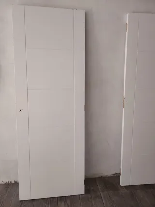 2 Puertas Macizas Pino Lacadas Blanco