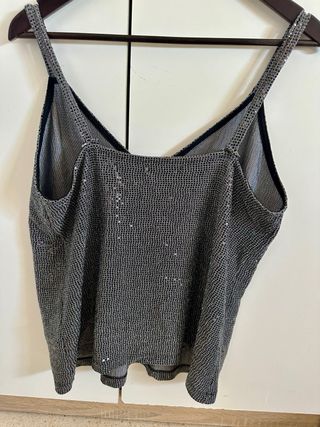 Top lentejuelas plateado