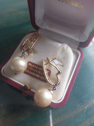 Pendientes Majorica Perlas Oro