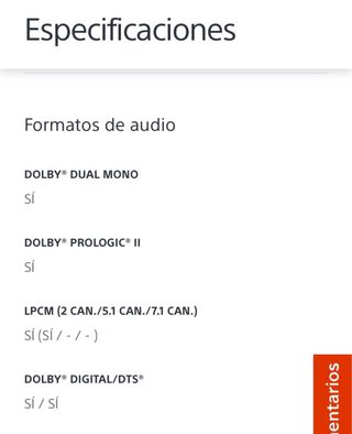 Barra de Sonido Sony Negra