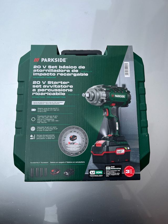 Atornilladora de impacto Parkside 20V 400Nm NUEVA