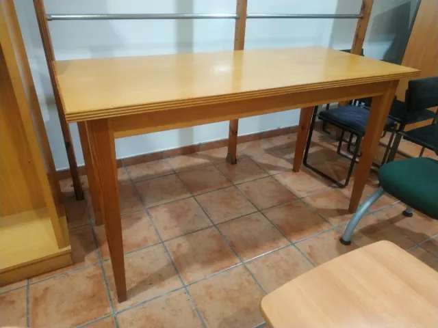 Mesa de madera maciza 160x70 altura mostrador