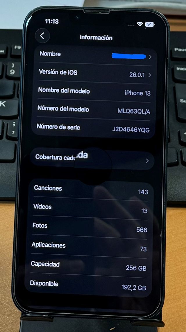 iPhone 13 256GB Negro Perfecto estado.