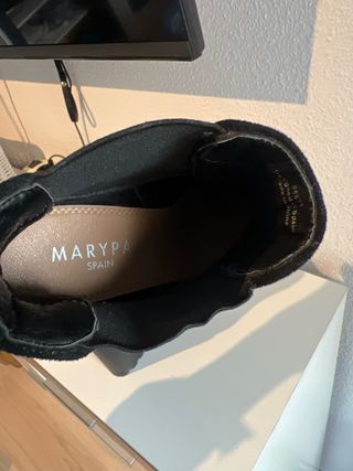 Botín Tacón/Plataforma Talla 37 Negro