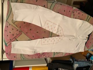 Pantaloni equitazione bianchi con cuoricini