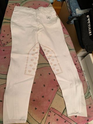 Pantaloni equitazione bianchi con cuoricini