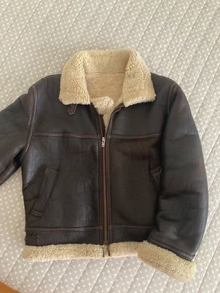 Cazadora Piel Aviador Marrón