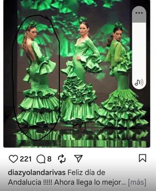 Traje Flamenca Yolanda Rivas Verde 