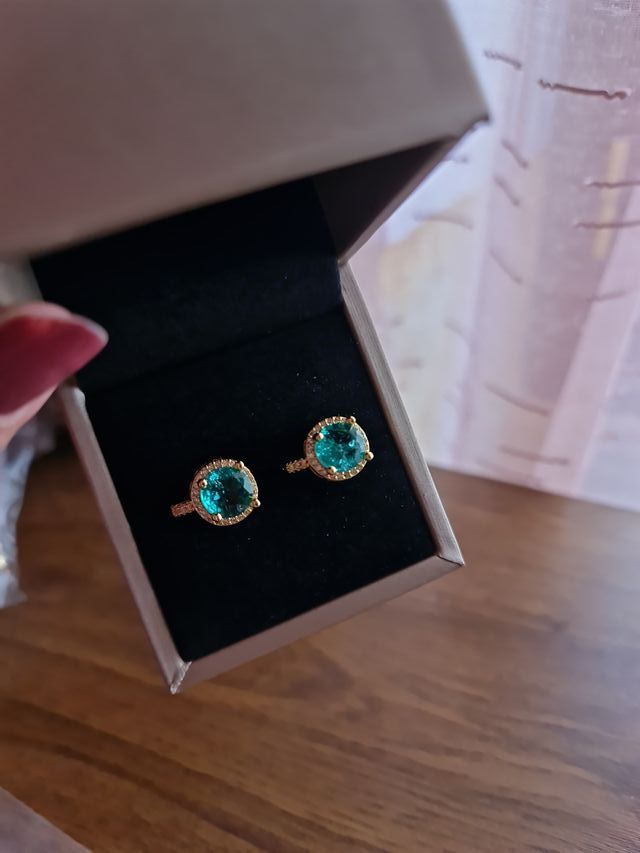 Pendientes Oro y Verde