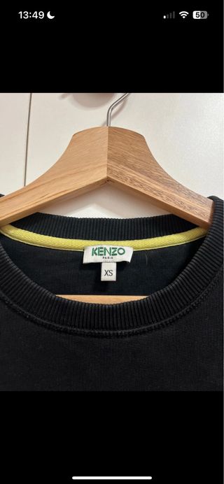 Sudadera Kenzo Negra con Tigre Bordado