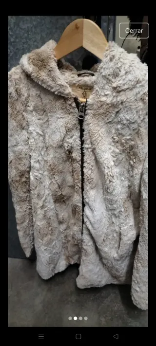 Chaquetón Pull and Bear Beige y Marrón