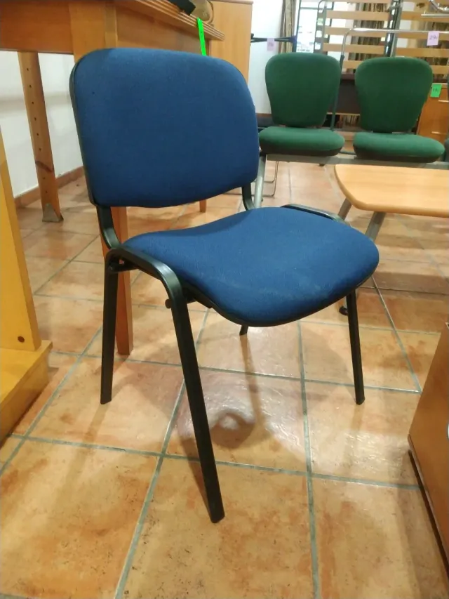 Silla Confidente Azul y Negra Robusta