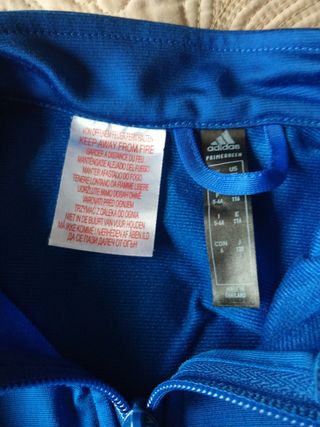 Sudadera Adidas cremallera niño azul. 116cm (5-6)