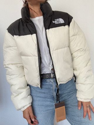 Chaqueta The North Face bicolor puffer crop