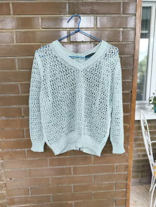 Chaqueta de punto azul