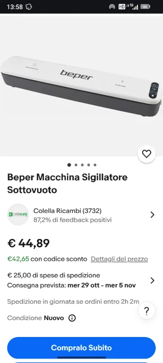 Envasadora al vacío Beper P102CON001