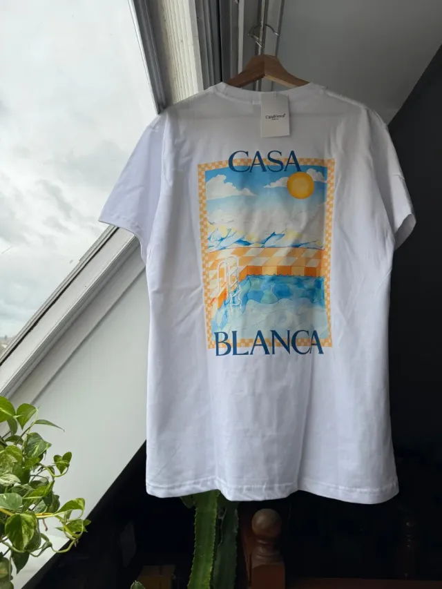 Camiseta Casablanca Blanca Estampado Playa