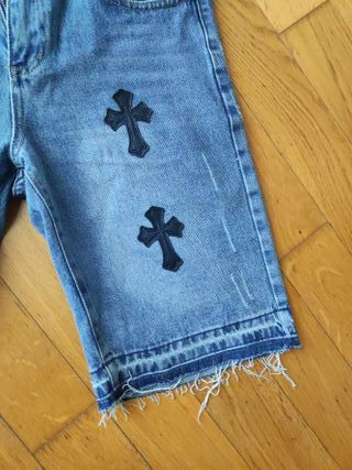 Chrome Hearts Jorts Denim Croce Neri