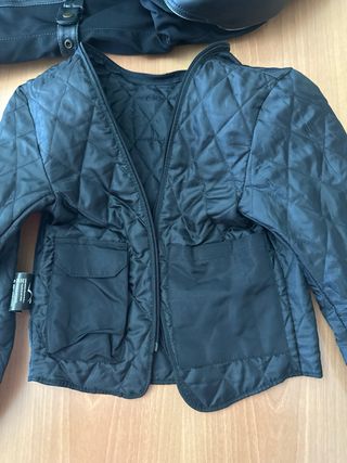 Chaqueta Moto Cuero Negra Mujer. Talla S. Nueva