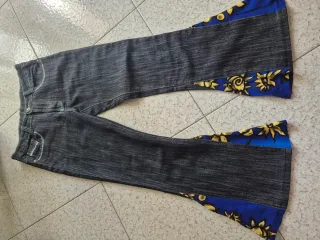 Jeans donna neri con fantasia
