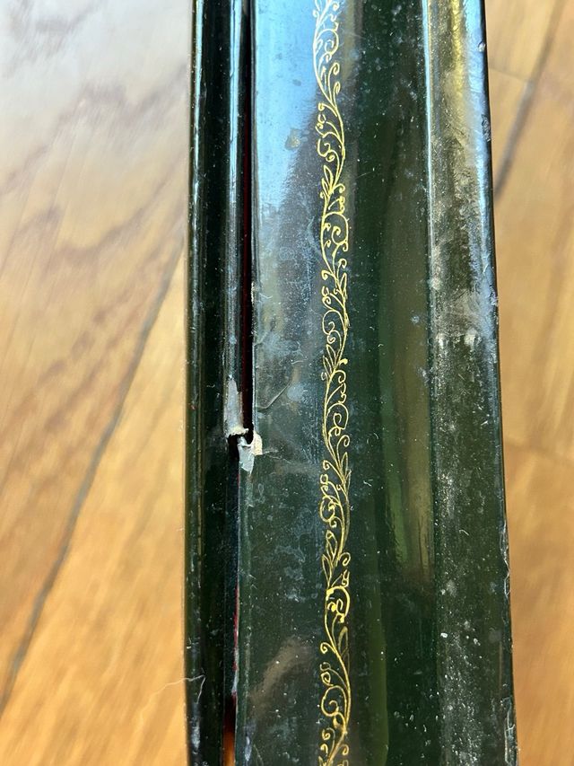 Antica scatola russa laccata firmata 16,5 x 8,5