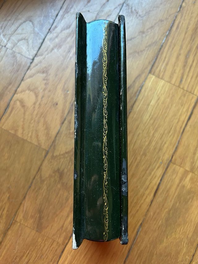 Antica scatola russa laccata firmata 16,5 x 8,5