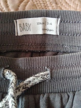 Pantalón chándal niño gris Talla 3/4 104cm