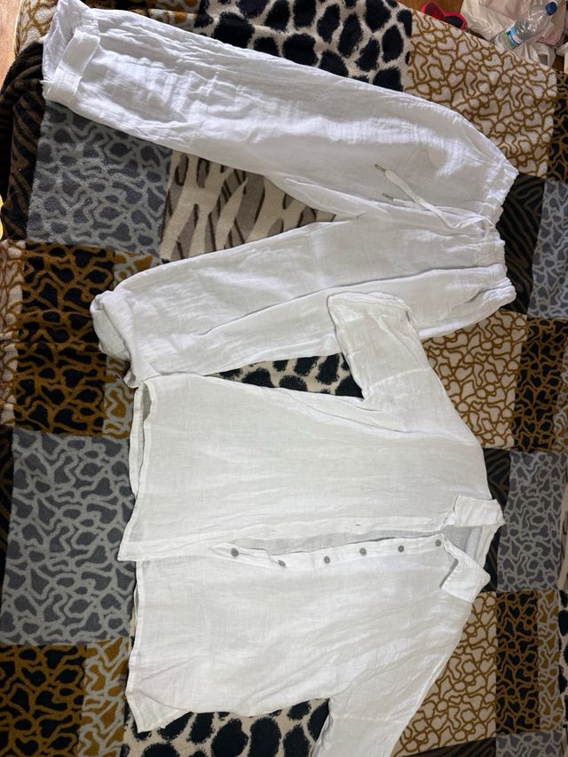 Conjunto de lino blanco