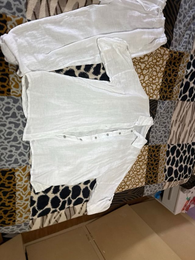 Conjunto de lino blanco