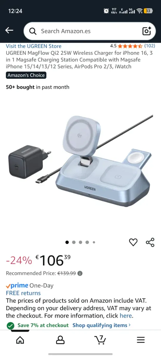 UGREEN Carregador Qi2 3 em 1 25W