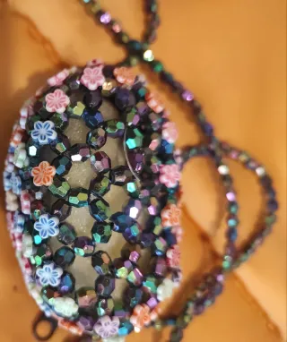 Collar Monedero Bolsito de Flores