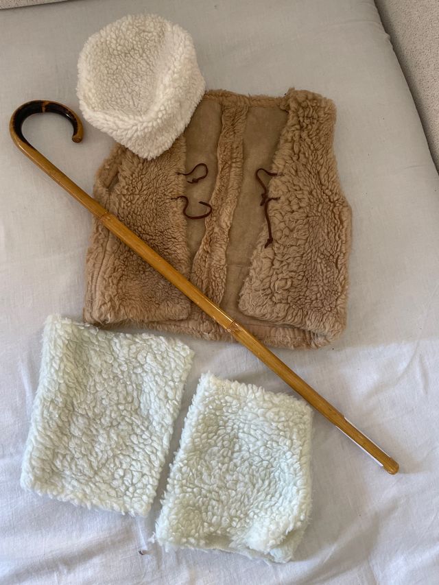 Disfraz pastorcillo lana y bastón