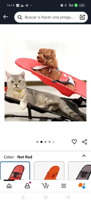 Cama o mecedora para mascotas