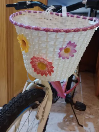Bicicleta infantil rosa.