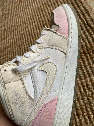 Zapatillas Nike Air Jordan Mid Beige Rosa tela