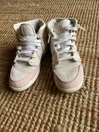 Zapatillas Nike Air Jordan Mid Beige Rosa tela